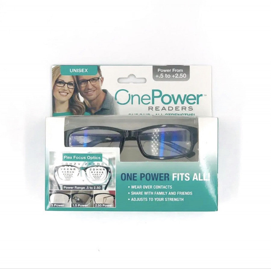 One Power Readers – Adjustable Focus Reading Glasses (0.5–2.5)