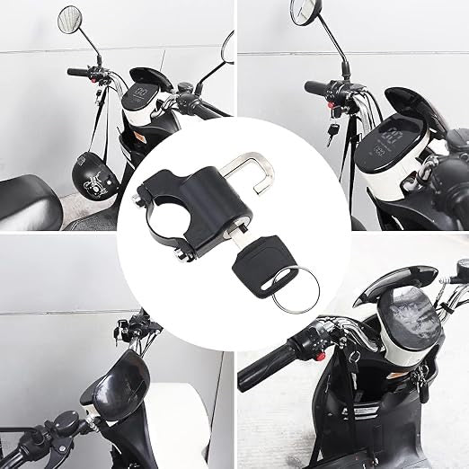 Motorcycle Helmet Lock Replacement with Keys Helmet Security Lock Anti-Theft Fixed Multi-Function Lock Accessories for Bicycles