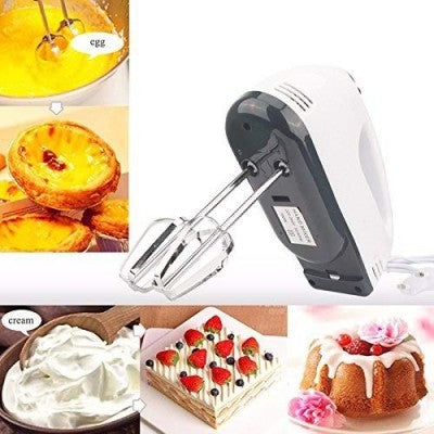 Electric Hand Beater – Multi-Speed Mixer with Beaters & Dough Hooks (Durable & Easy Clean)