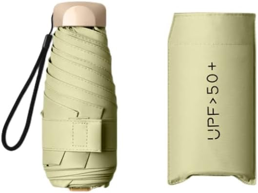 Mini Travel Sun Umbrella with Case, Small Compact UV Protection Umbrella for Sun and Rain, Lightweight Windproof Umbrella for Women Men Kids Umbrella Windproof Umbrellas Portable Folding Manual Umbrella Women Men Ultralight Rain Sun Umbrella Anti Uv