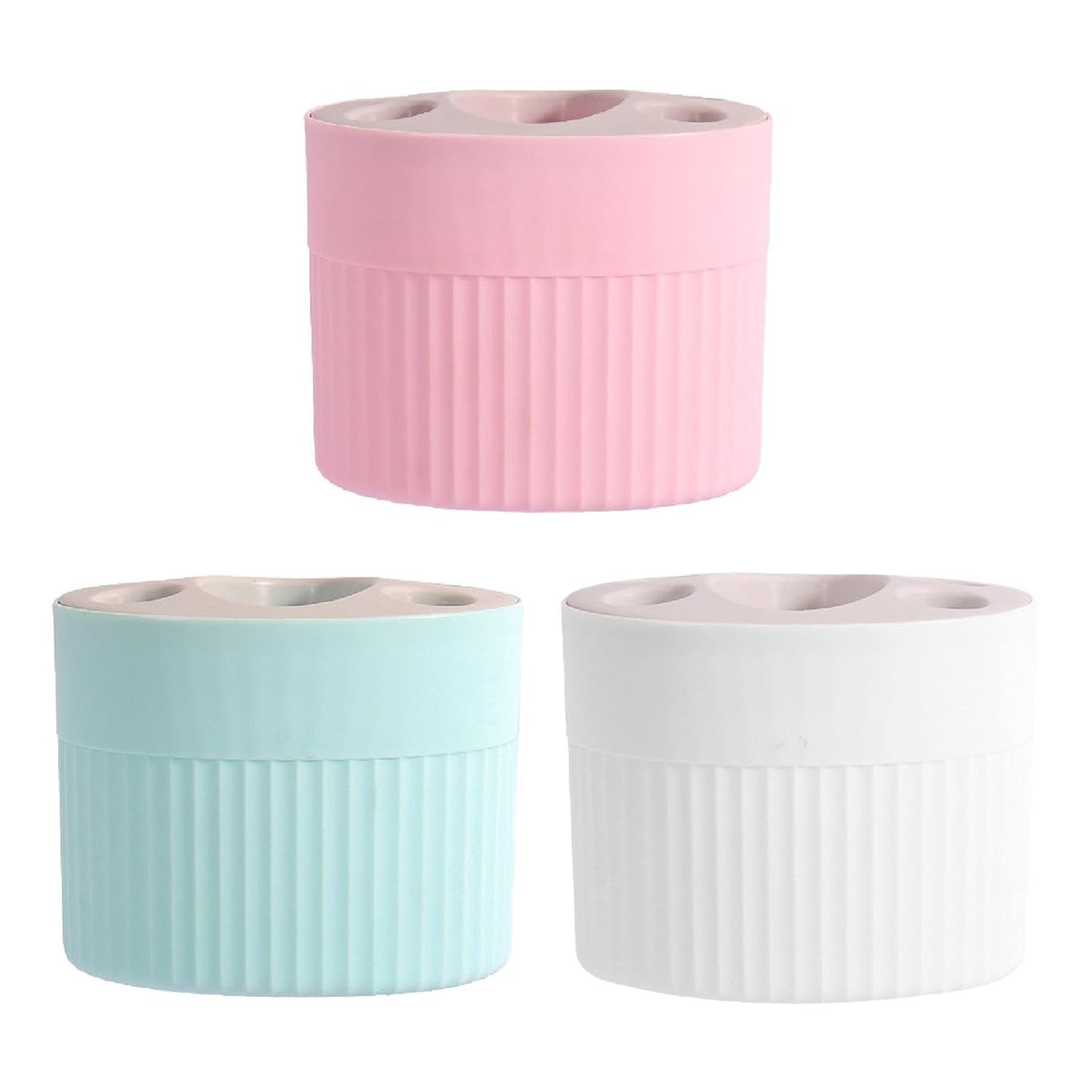 5-Compartment Toothbrush Holder – Bathroom Organizer Stand with Drain Design for Toothpaste & Accessories