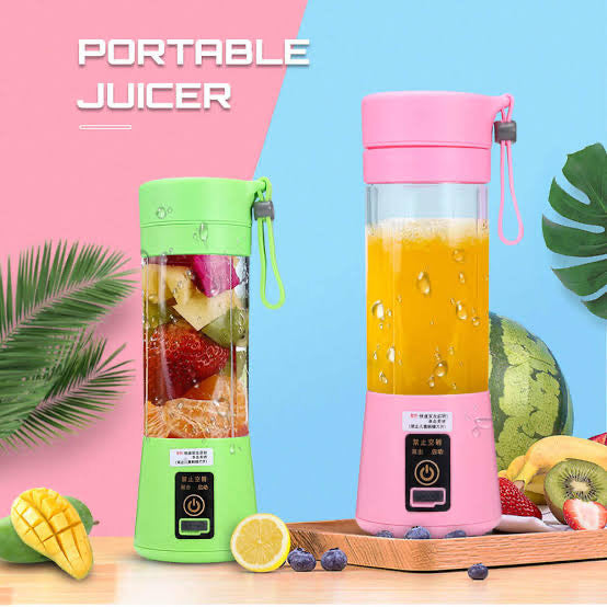 Portable USB Juice Blender Bottle – 4 Blade Rechargeable Juicer Cup with Power Bank (Travel Friendly)