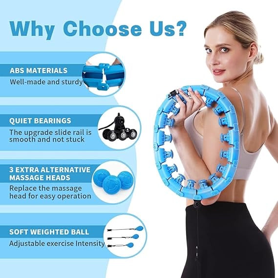 Smart Weighted Hula Hoop – Adjustable Infinity Hoop for Adults, Waist Slimming & Home Fitness
