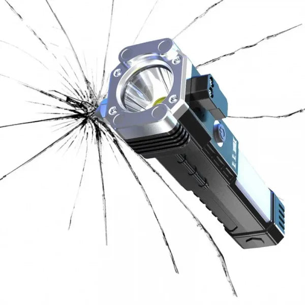 LED 3W Torch Light – Portable, Rechargeable Flashlight with Built-In Safety Hammer