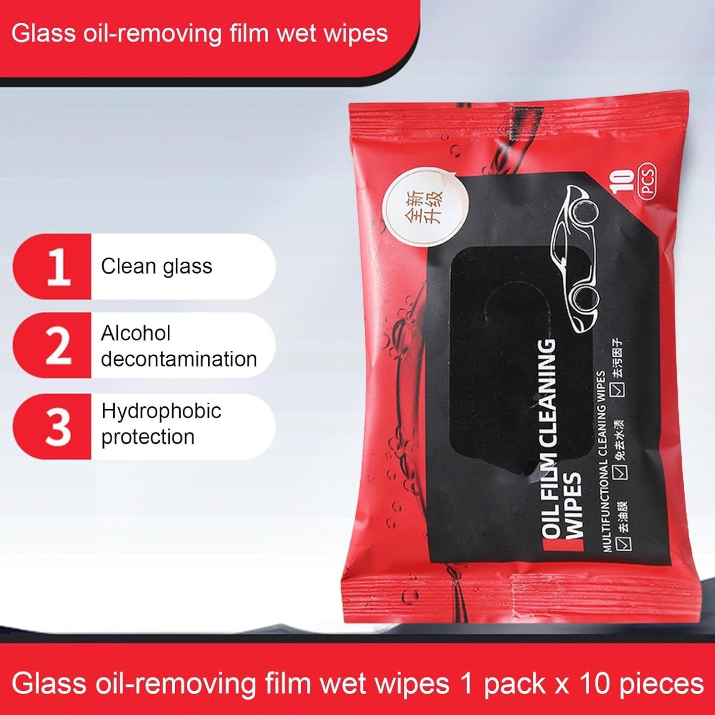 Oil Film Cleaning Wipes | Glass Oil Stain & Windshield Remover | Anti-Fog, Deep Conditioning Leather Cleaner | Car & Home Use