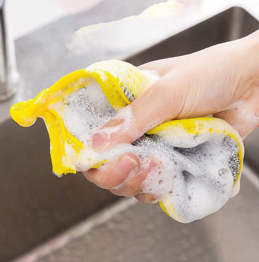 2-in-1 Dishwashing Scrub & Sponge – Non-Scratch, Multipurpose Cleaning Pad for Kitchen & Home