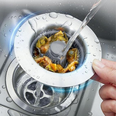 3-in-1 Kitchen Sink Drain Strainer, Stopper & Filter – Stainless Steel Pop-Up Anti-Clog Design