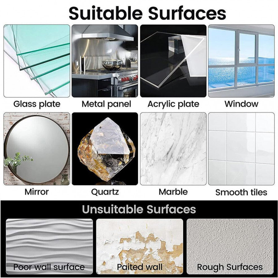 Transparent Large Adhesive Wall Hooks Hanger – Pack of 10, Heavy Duty & Reusable