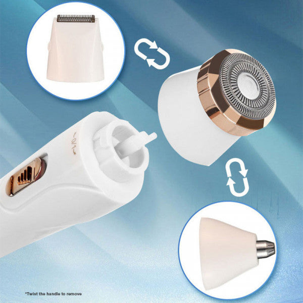 3-in-1 Painless Hair Remover Trimmer – Lipstick-Size Precision Facial Shaver for Women