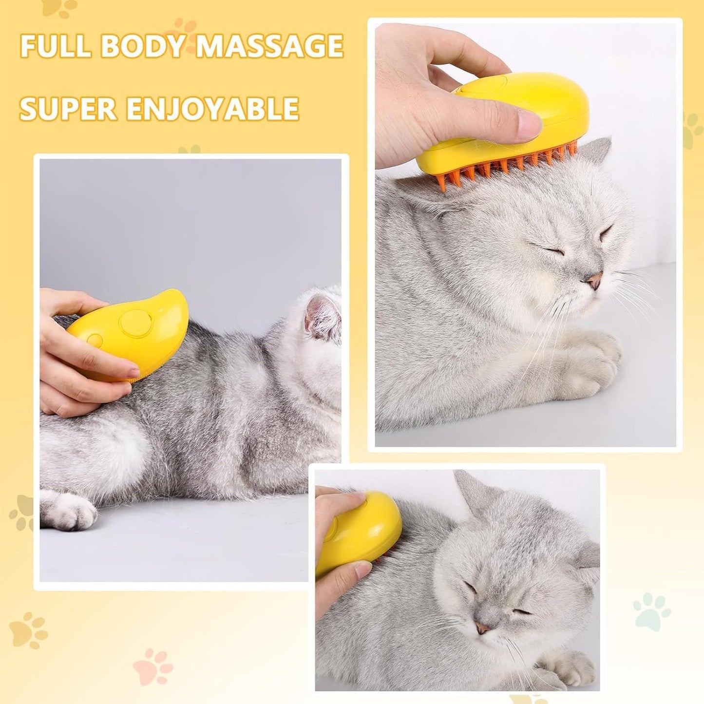 Small Mango Cat Steam Brush – Gentle Hot Steam Grooming Comb for Pets