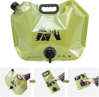 8L Folding Water Bag – Portable BPA-Free Water Container with Faucet & Carry Handle for Camping, Hiking & Travel