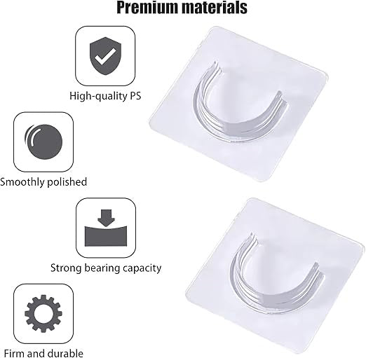 Shower Rod Holder with Strong Adhesive, No Drilling Shower Curtain Rod Holder for Wall, Shower Rod Holders for Wall (Rod not Included)