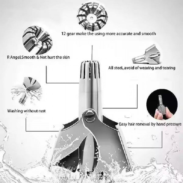 Manual Nose Hair Trimmer – Battery-Free, Portable & Skin-Friendly Grooming Tool for Men & Women