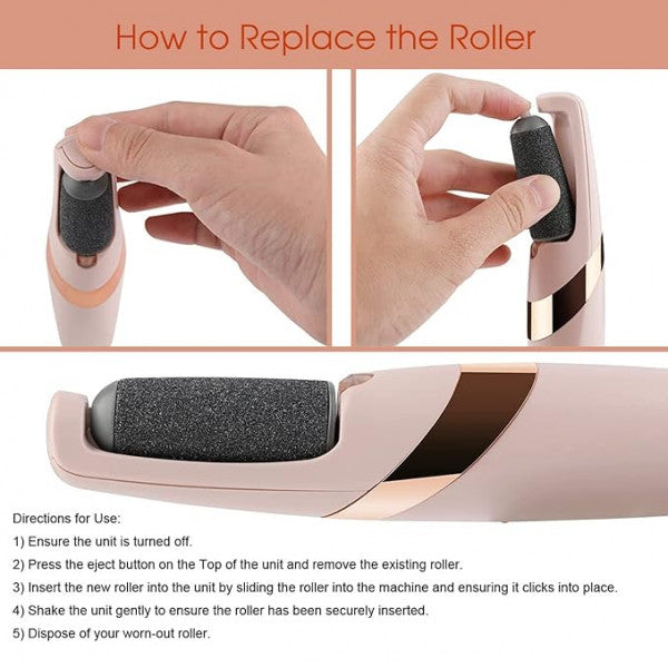 Pedi Electronic Pedicure Tool – Rechargeable Callus Remover & Foot Smoother with 2 Roller Heads