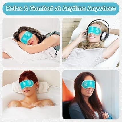 Cooling Gel Beads Eye Mask – Hot & Cold Therapy for Puffy Eyes, Headaches, Dark Circles & Migraine Relief