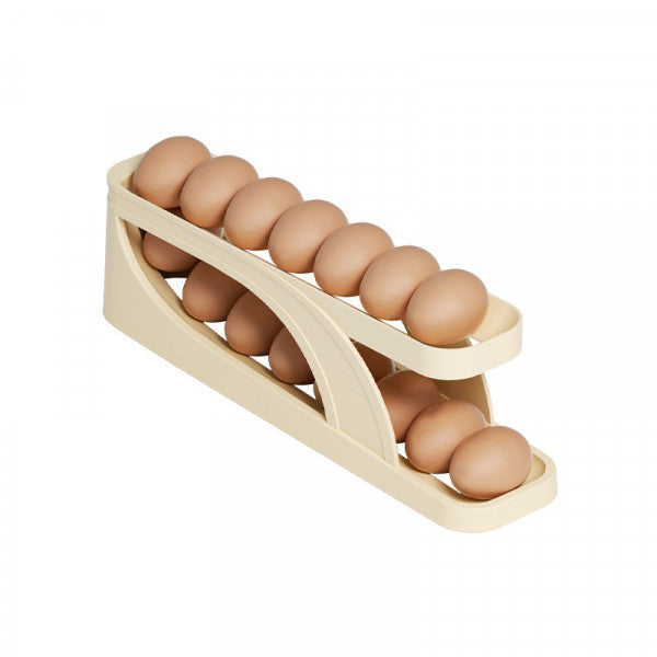 Double Layer Roll-Down Egg Dispenser – Automatic Gravity Egg Storage Tray