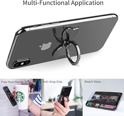 360° Rotating Phone Ring Holder & Kickstand | Anti-Drop Finger Grip with Magnetic Car Mount Support | Universal for All Smartphones & Tablets