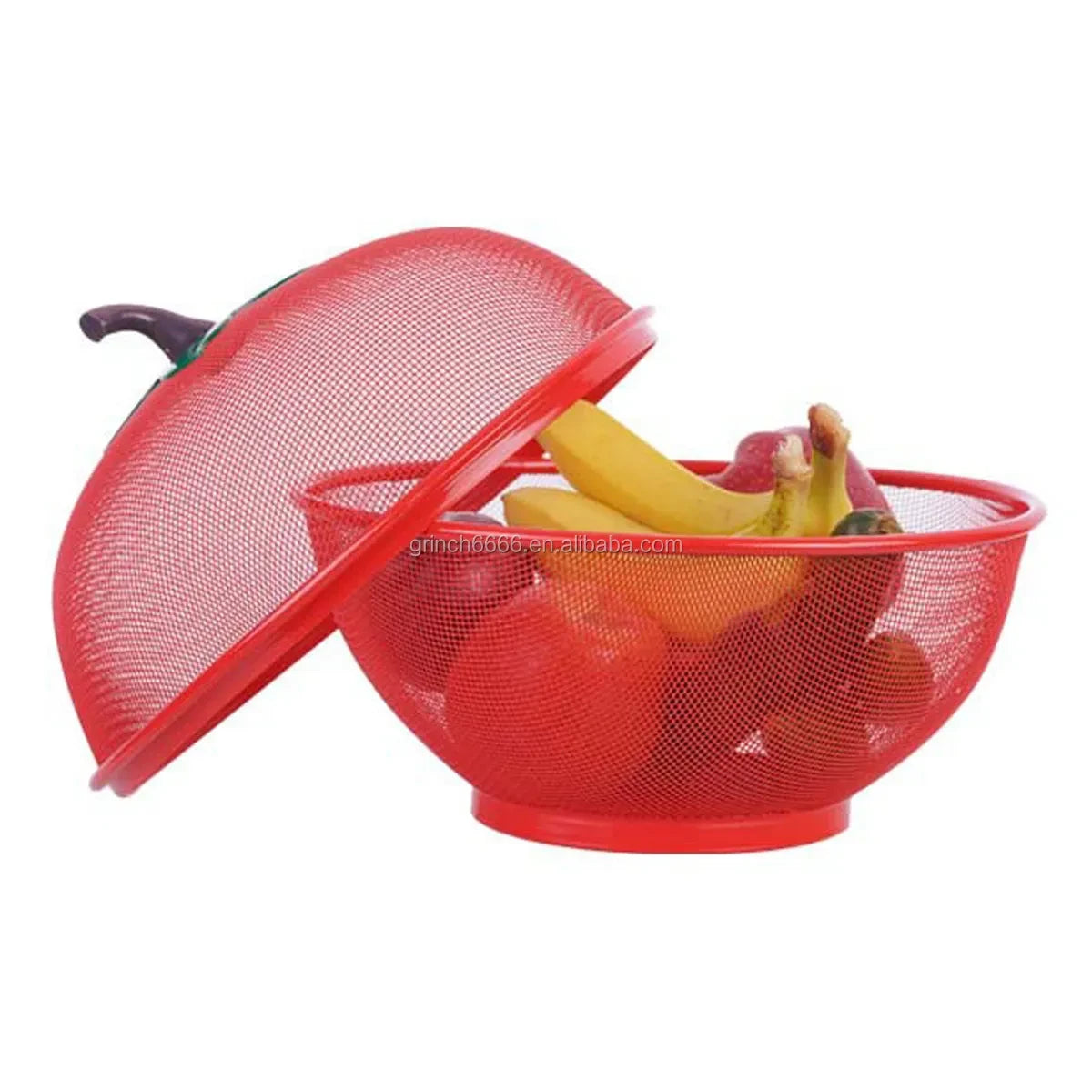 Apple Shape Fruit Basket – Stylish Metal Net Storage for Kitchen & Dining