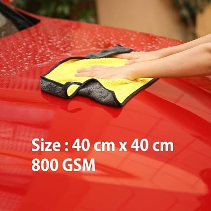 Car Accessories Cleaning 800 GSM Microfiber
Towel for Car Cleaning and Detailing, Dual Sided, Extra Thick Plush Microfiber Cloth - 40cmx40cm (2pcs Pack)
