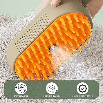 3-in-1 Cat Steam Brush – Shedding, Cleaning & Massage Grooming Comb with One-Touch Spray