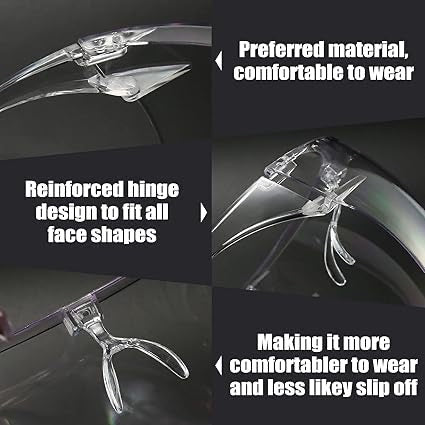 Face Shield, Protective Mask, Goggles, Safety Glasses, Sunglasses for Outdoor Camping Cycling UV Protection for Men Women Face  Protection Glasses, Anti-Fog Face Cover, Reusable Splash-Resistant Face Visor Face Protection Glasses, Anti-Fog Face Cover