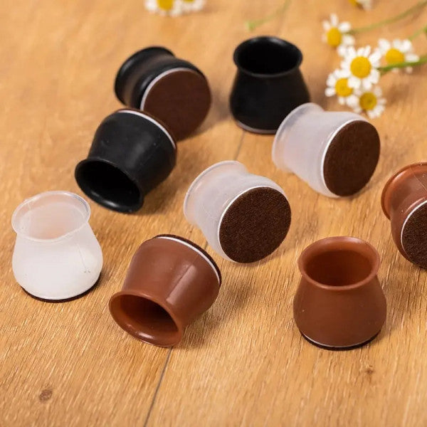 Anti-Slip Silicone Chair Leg Covers with Protective Pads – Floor & Furniture Scratch Guards (Set of 4)