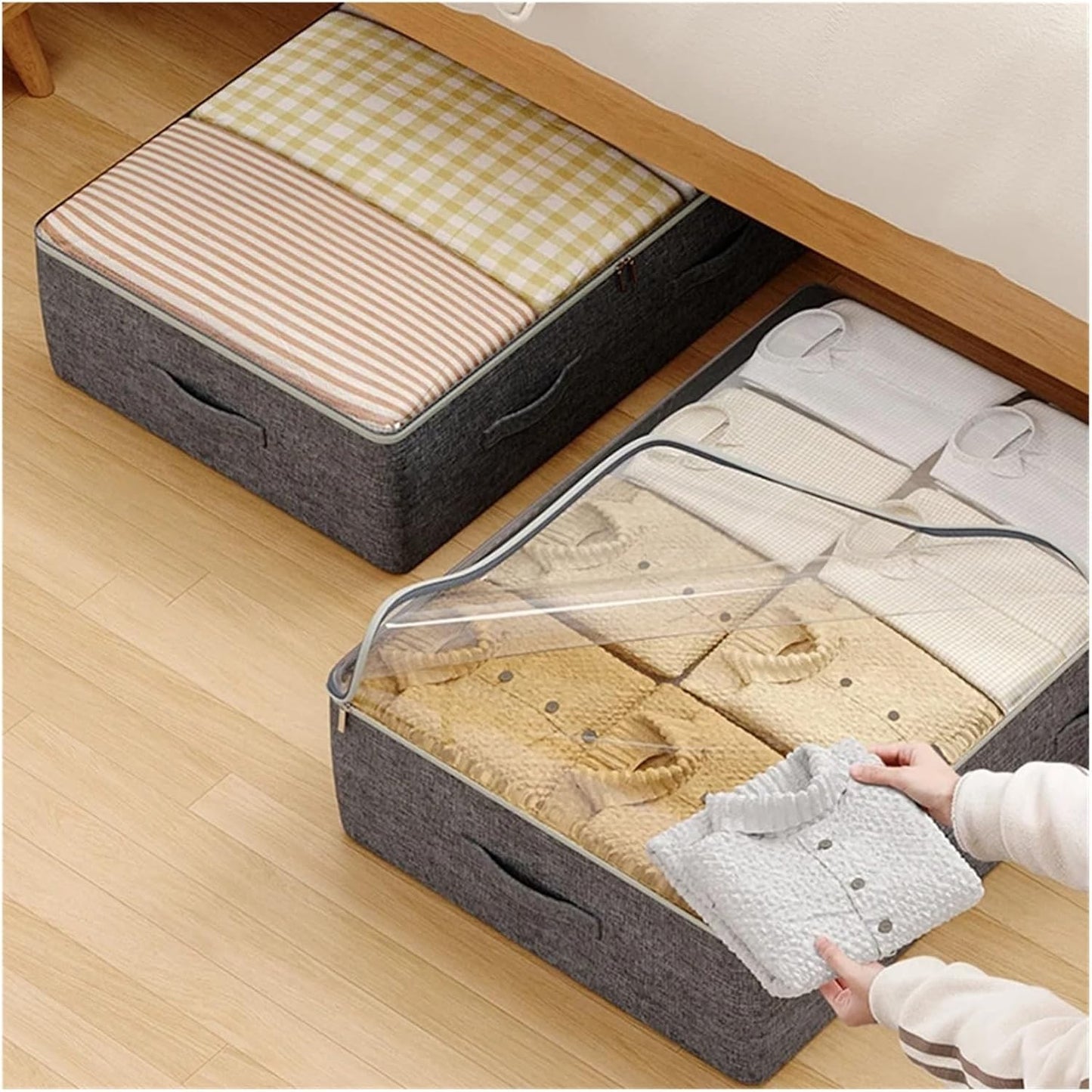 🛏️ Big Under-Bed Storage Box with Zipper Cover – Space-Saving Organizer