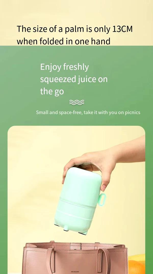 Pastel Coloured Portable Wireless Foldable Cup Blender (MULTICOLOR)