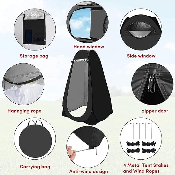 Portable Privacy Pop-Up Tent – Outdoor Changing Room, Shower, Toilet & Rain Shelter with Waterproof & UV Protection