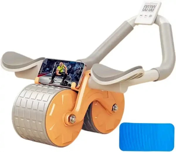 New AB Roller with Mobile Stand & Digital Timer – Ultra-Stable Abdominal Workout Wheel for Core Training & Fat Loss