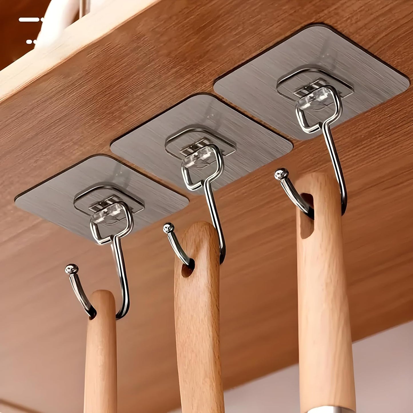 Golden Large Adhesive Wall Hooks – Heavy Duty, Rustproof & Drill-Free Hangers