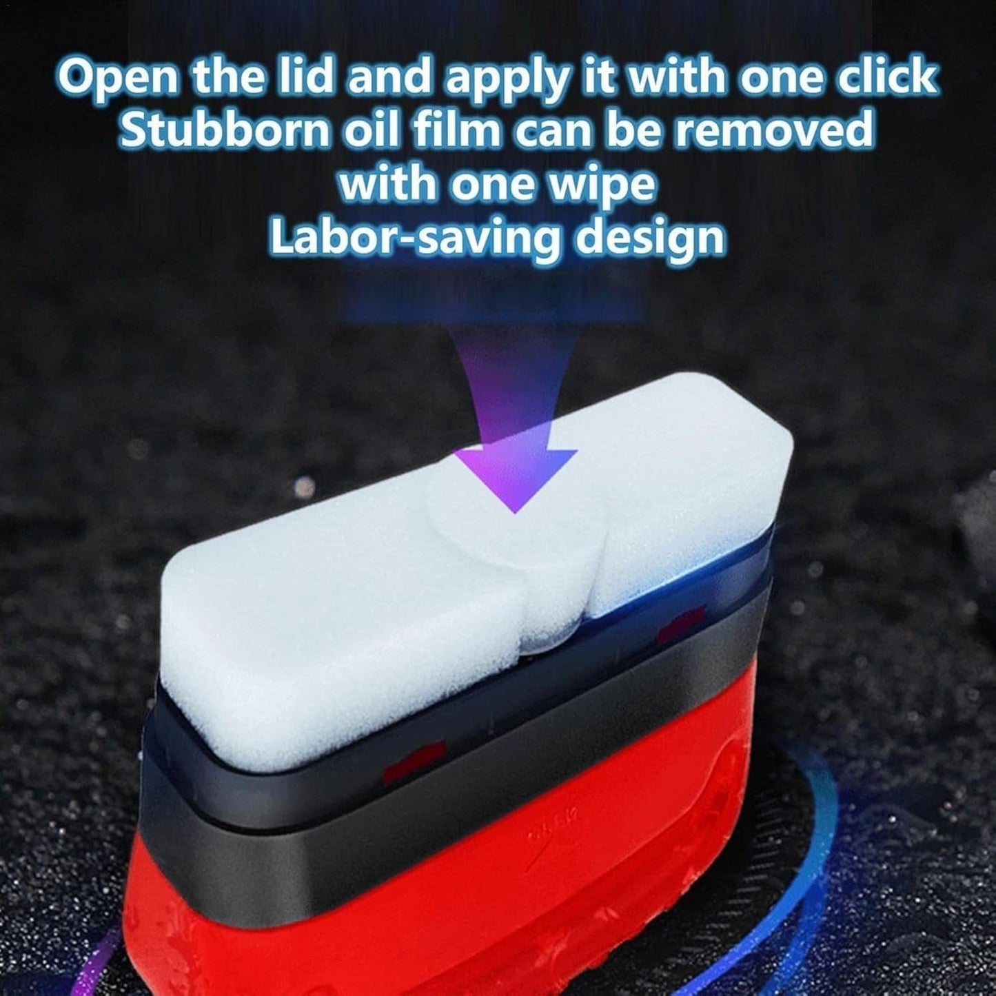 Automotive Oil Film Cleaning Brush – Crystal Clear Car Glass Cleaner with Built-In Liquid Brush