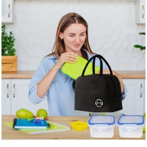 Waterproof Thermal Insulated Travel Storage Leak-Proof Hot Cold Lunch Bag Reusable Tote Bag with Inner Aluminum Foil for School Picnic Office Outdoor