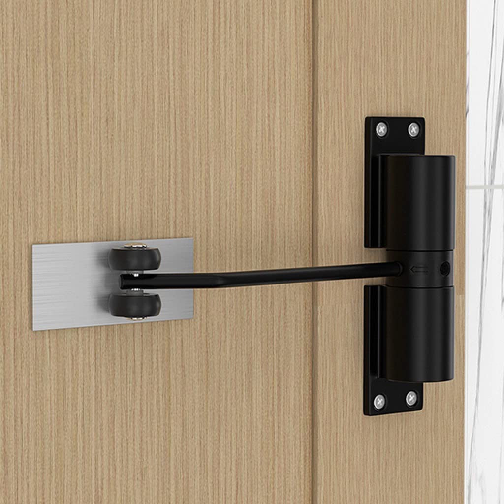 Door Closer, Zinc Alloy Automatic Safety Spring, Adjustable Closing Door Hinge, Quiet Door Closer for Wooden or Metal Door, Security Door, Weight Up to 30 Kgs