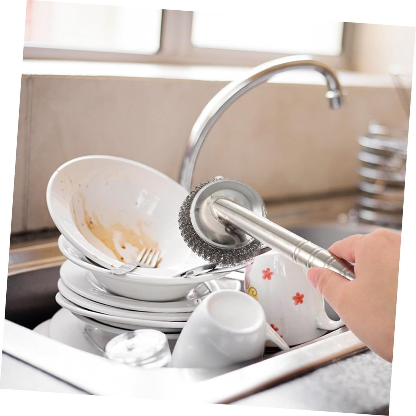 Steel Ball Brush Dish Cleaner Wok Cleaning Brush Dishwasher Cleaner Wire Brush Wrapped
Scouring Pads Metal Scouring Pad Cup Brush