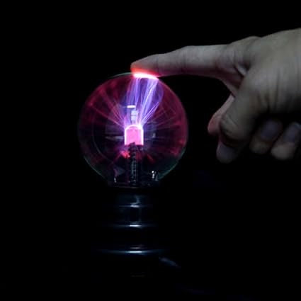 Plasma Ball/Light/Lamp, Static Electricity Globe Electric Lightning Ball, Touch Sensitive, USB Powered, Amazing Gift for Parties, Birthday & Holiday