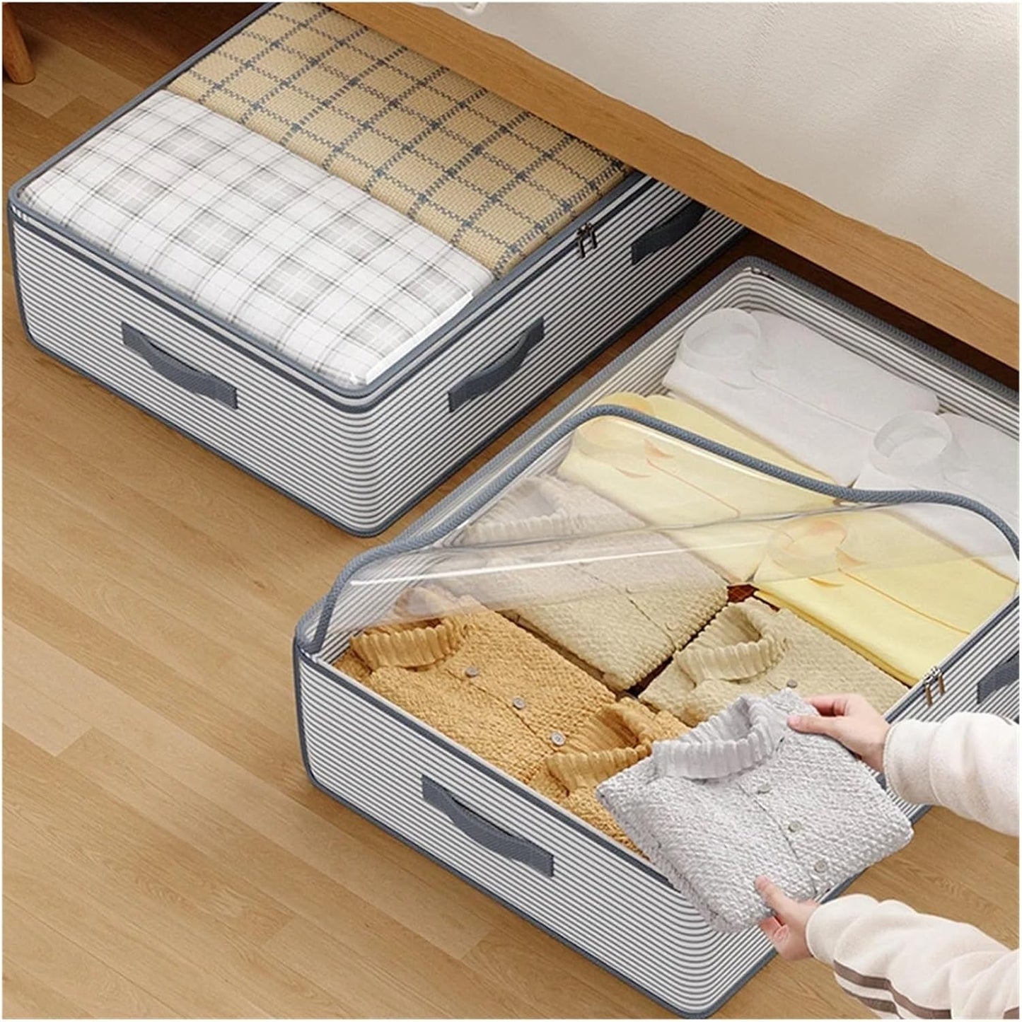 🛏️ Big Under-Bed Storage Box with Zipper Cover – Space-Saving Organizer
