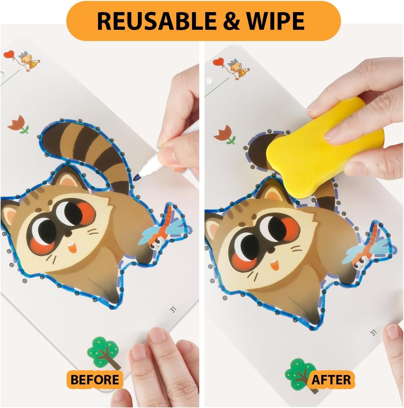 Magical Tracing Workbook Set for Kids – Reusable Calligraphy, Drawing & Writing Practice (Set of 4 Books with Pen + Refills)