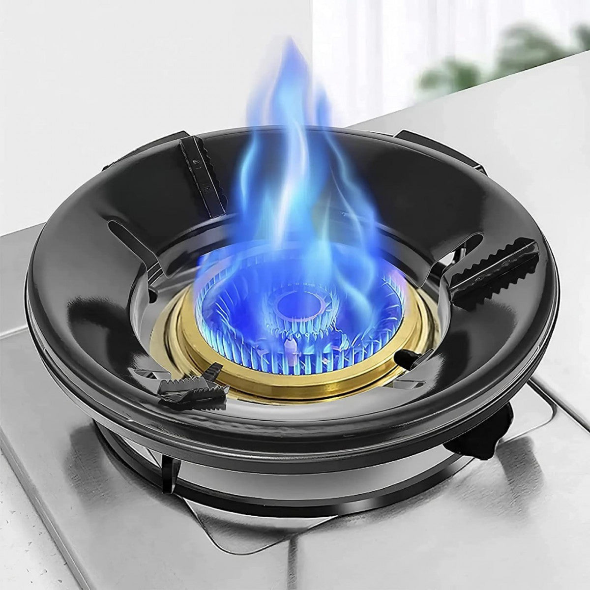🔥 Black Gas Saver Ring – Energy-Saving Flame Shield for Indian Gas Stoves