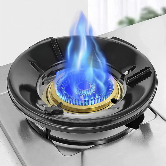 🔥 Black Gas Saver Ring – Energy-Saving Flame Shield for Indian Gas Stoves
