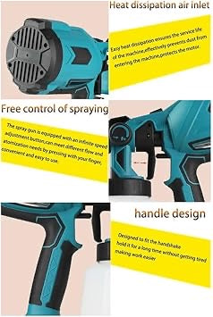 Paint Sprayer Battery
Spray Gun Paint - 1000ML Paint Sprayers with 3 Spray Modes, Sprayer Paint Gun for Wall Paint 48V DOUBLE BATTERY
