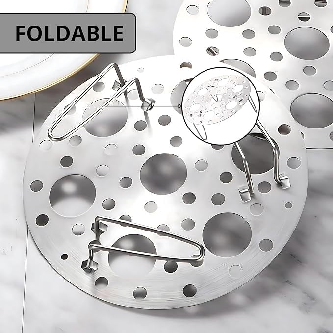 Premium Stainless Steel Vegetable Steamer Basket – Folding Expandable Steam Rack & Egg Steamer for All Pot Sizes