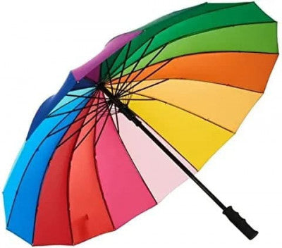 Large Rainbow Umbrella – Windproof, Auto-Open, Multicolor for 2 People