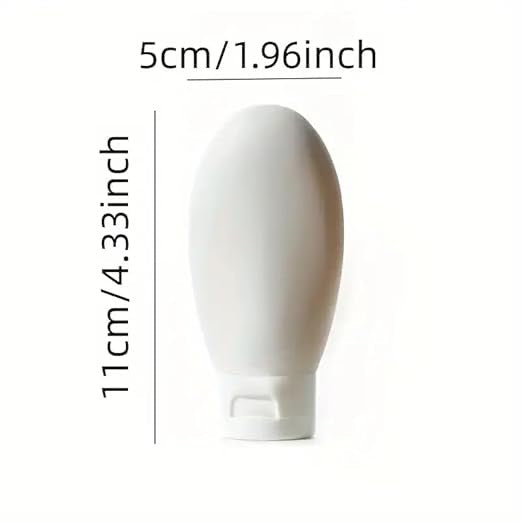 Travel Bottle, Leak Proof Refillable Squeezable Containers Set (60 ml) with 6 Label & Transparent Carry Bag for Liquid Shampoos, Soap & Toiletries Mini Essentials (3pcs Pack)