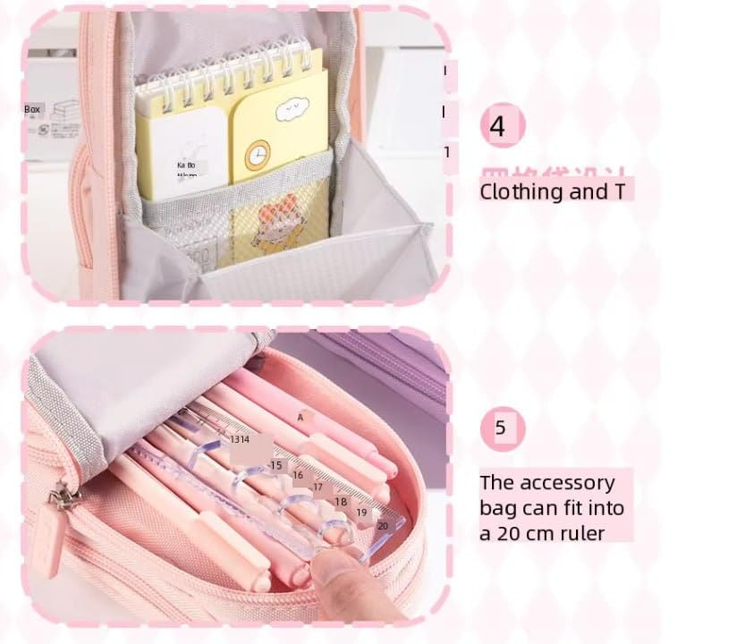 Pencil Pouch for Girls, Pen Pencil Pouch Stationery Organizer School, Pencil Box Girls Boys, Pencil Pouch Aesthetic for Kids, Large Capacity Pencil Case