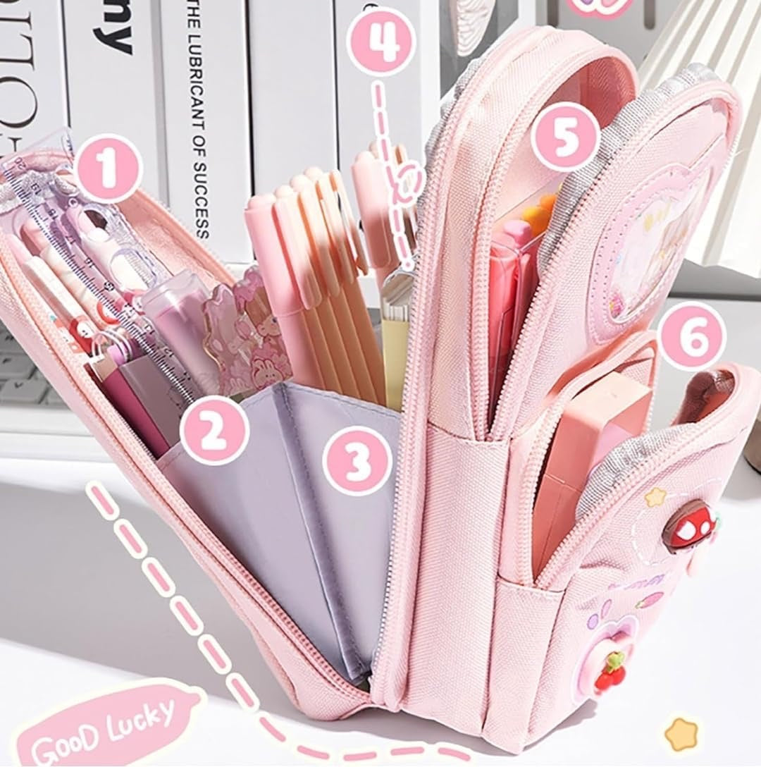 Pencil Pouch for Girls, Pen Pencil Pouch Stationery Organizer School, Pencil Box Girls Boys, Pencil Pouch Aesthetic for Kids, Large Capacity Pencil Case
