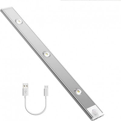 Motion Sensor 3-Color LED Cabinet Light (40 CM) – USB Rechargeable Magnetic Night Light