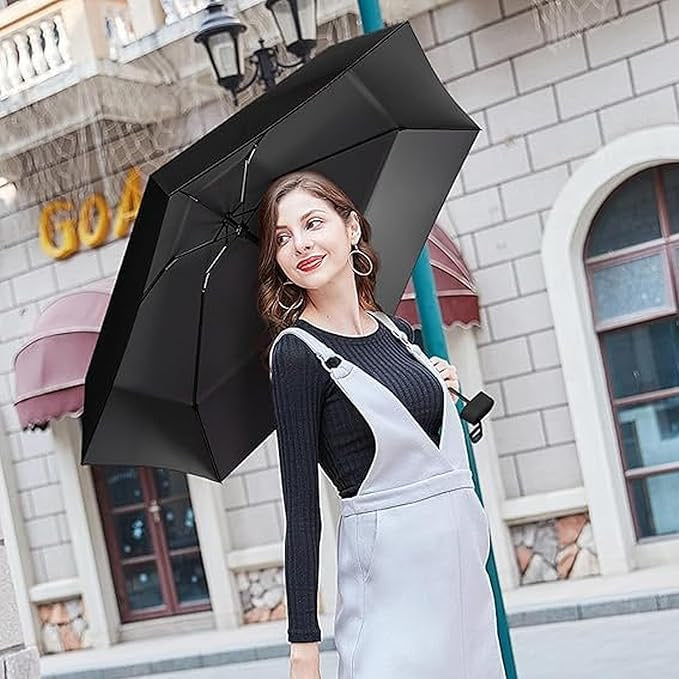 Travel Mini Folding Compact Umbrella with Case, Manual Open 6 Ribs Lightweight Portable, Small Sun & Rain Pocket Umbrella for Girls and Women- Use in Rain & Summer Square Anti Uv Small Mini Six-Fold Pocket Umbrella Business Gifts Foldable Umbrella