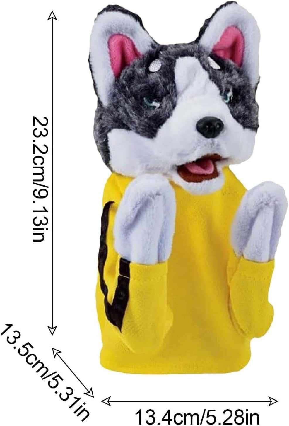 Kung Fu Animal Toy Husky Gloves Doll Children's Game Plush Toys, Fun Hand Puppet with Sounds, Interactive Play for Kids Boys Girls