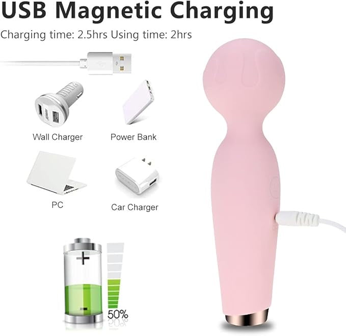 Mini Back Massager, Cordless Body Massager with 10 Powerful Modes to Relieve Neck Shoulder Back Waist Leg Muscle Tension